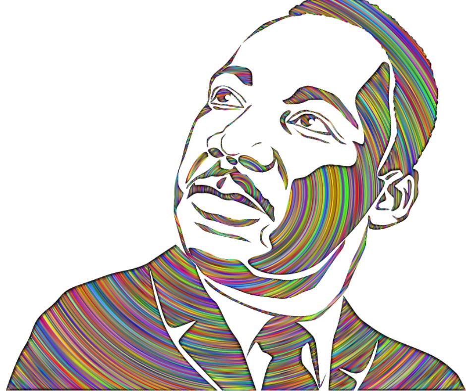 Dr King with colorful circles